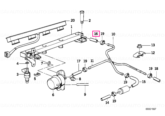 13311403416 - Kit for fuel hose and clamp .70MM/FPM       - Original BMW