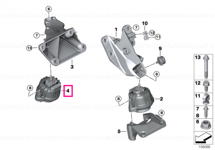 22116773744 - Tampon dreapta motor - Original BMW