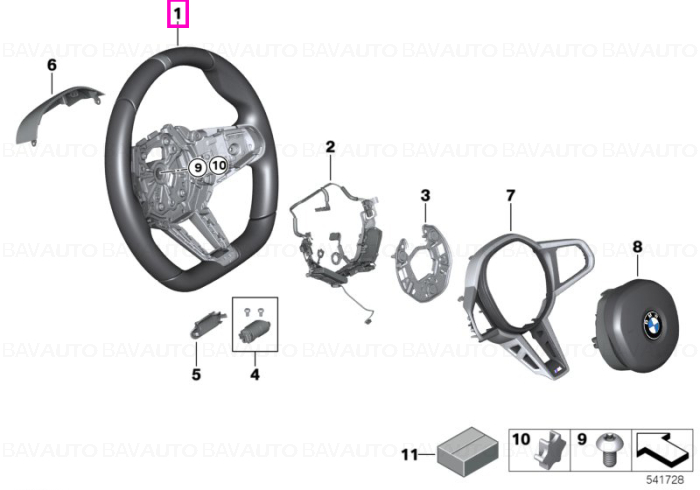 Volan M Sport, piele Alcantara, "Flat Bottom" - BMW Seria 4 G82 G83 M4