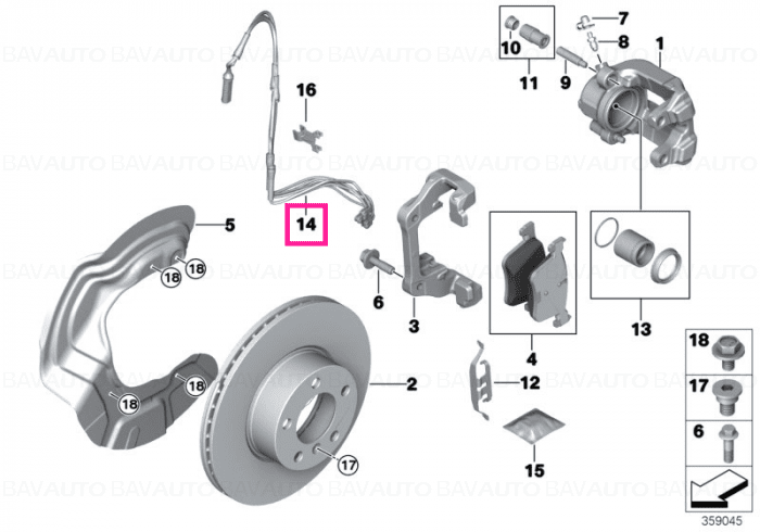 34356792562 - Senzor uzura placute frana, punte fata - BMW X1 E84 - Original BMW