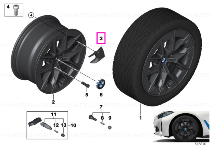 Insertie janta Aerodynamic 854, negru - BMW Seria 4 G26, i4 G26