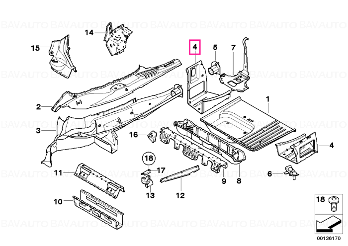 41003449736 - Elem.podea d.portbag - Original BMW