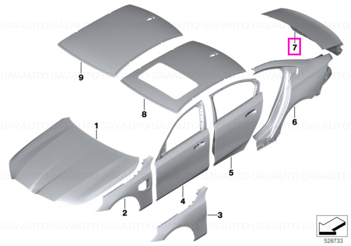 Haion/Capota portbagaj, aluminiu - BMW Seria 5 G60 G61 G90 G99 M5