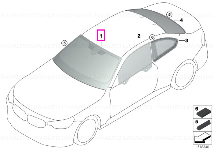 Parbriz tenta verde, anticondens, pre-echipare senzori ploaie/lumina, (KAFAS/HUD) - BMW Seria 2 G42 G87M2