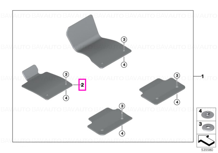 Covoras zona sofer, Negru Antracit - BMW Seria 5 G60 G61 G90 G99 M5 - RHD (volan dreapta)