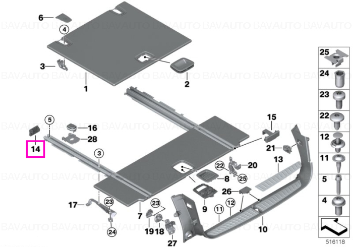 51477437938 - Capac sina ancorare, dreapta, negru - BMW Seria 5 G31 - Original BMW