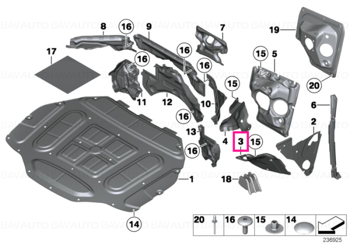 51486989771 - Sound insulation, wheel arch, left  - Original BMW