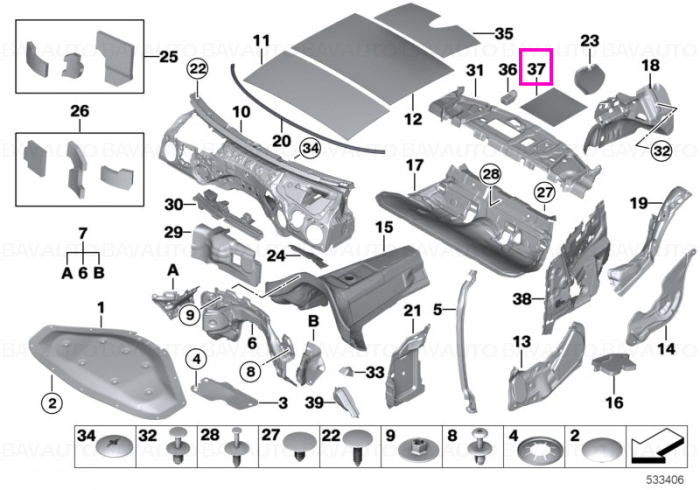 Material izolatie fonica / insonorizant, 1160x700mm - BMW Seria 1, Seria 2, Seria 3, Seria 4, Seria 5, Seria 6, Seria 7, Seria 8, X1, X2, X3, X4, X5, X6, Z1, Z3 - Mini Cabrio F57 R52, Clubman F54 R55, Countryman R60, Paceman R61, F55, F56, R50, R53