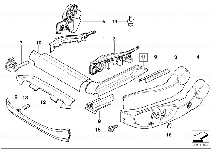 52107078523 - Finisher, upper rail, exterior, left SCHWARZ         - Original BMW