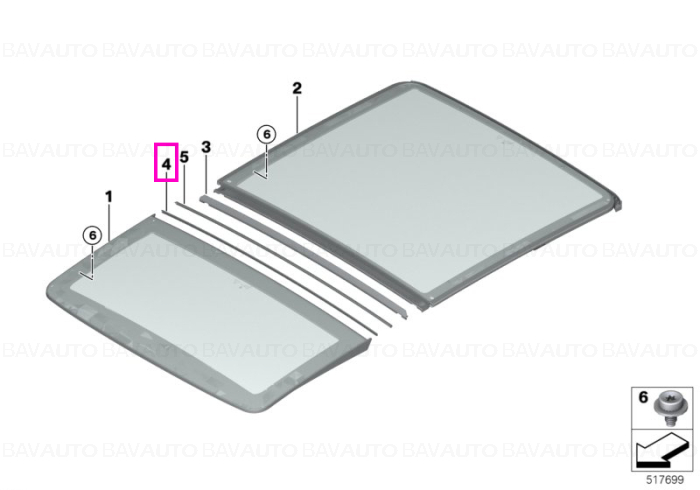 54105B32973 -  Cheder trapa, spre spate - BMW iX3 G08 BEV, X3 G01 G08 F97 M, X4 G02 F98 M, X5 G05 F95 M, X6 G06 F96 M, X7 G07	 - Original BMW