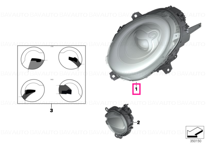 63117448383 - Headlight, LED technology, left  - Original BMW