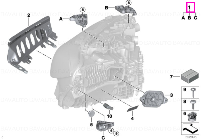 63119851053 - Kit de reparatie, far stanga - BMW - Original BMW