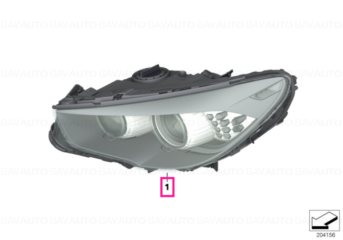 63127262719 - Bi-xenon headlight, left  - Original BMW