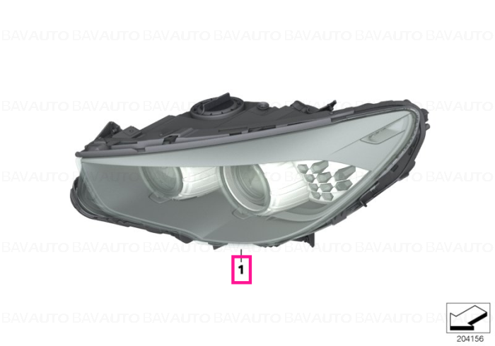 63127262720 - Bi-xenon headlight, right  - Original BMW