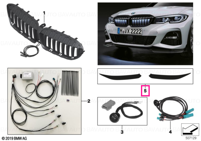 63175A14863 - Diffuserfilm matt transparent left/right G20 - Original BMW