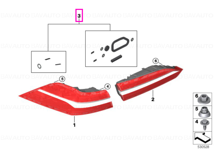 Set chedere lampi stop, stanga - BMW Seria 5 G60 G61 G68 G90 G99 M5