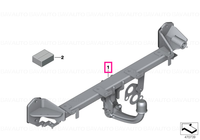 71606888576 - Set trailer tow hitch removable  - Original BMW