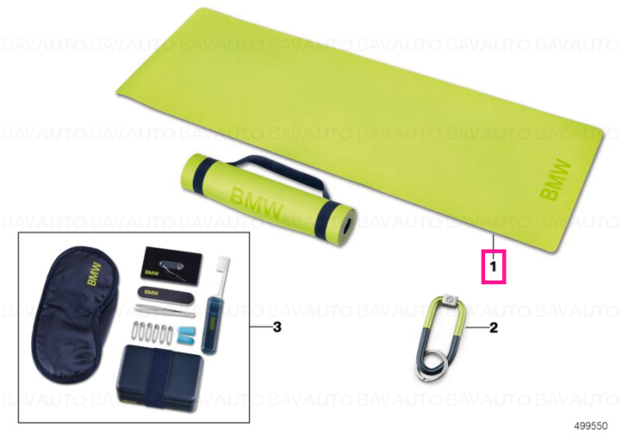 80232461022 - BMW Active mat DARK BLUE/LIME - Original BMW