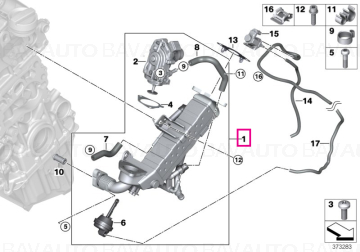 11717822348 - Racitor gaze, EGR - BMW X3 F25, X4 F26, X5 F15 - Original BMW