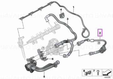 13535B40C49 - Furtun combustibil cu senzor inclus - BMW Seria 2 G42, Seria 3 G20 G21 G28, Seria 4 G22 G23 G26, Seria 5 G30 G31, Seria 6 G32, X3 G01, X4 G02 - Original BMW