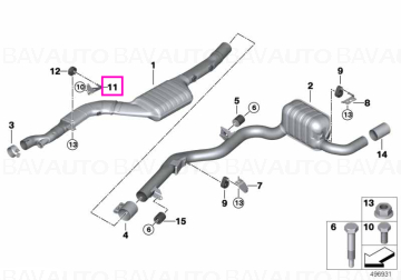 18208570667 - Suport sistem evacuare - BMW Seria 1 F20 F21, Seria 2 F22 F23, Seria 3 F30 F31 F34, Seria 4 F32 F33 F36 - Original BMW