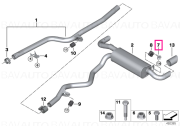 18308599406 - Bracket, rear silencer, rear left  - Original BMW