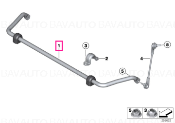 31356792113 - Stabilizer front with rubber mounting 25MM            - Original BMW