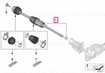 31608657292 - Exchange output shaft front right L=914MM - Original BMW