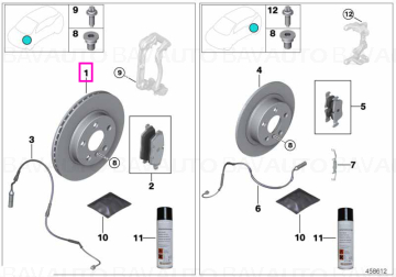 34106891080 - Disc frana ventilat, punte fata, Ø330mm - BMW Seria 1 F40, Seria 2 F45 F46 U06, X1 F48 U11, X2 F39 U10 - Mini Countryman F60 U25 - Original BMW