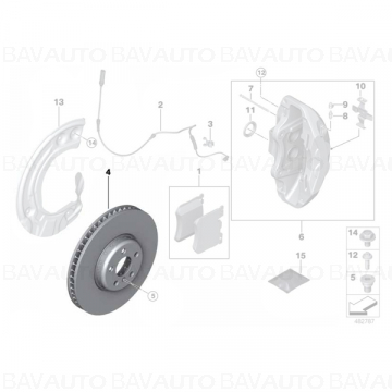 34118054825 - Disc frana, fata, stanga - 395x36 - BMW X3 M F97; X4 M F98; X5 M F95; X6 M F96 - Original BMW