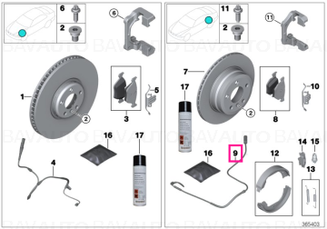 34356791960 - Brake-pad sensor, rear  - Original BMW