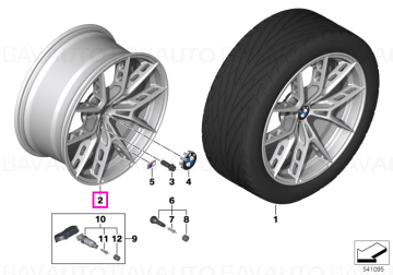 Janta aliaj usor - M Performance Y-Spoke 1063M - Argintiu (Refined Silver) - 10,5Jx21FH2 ET20 - BMW Seria 2 G87 M2, Seria 3 G80 M3 G81 M3 - Punte Spate