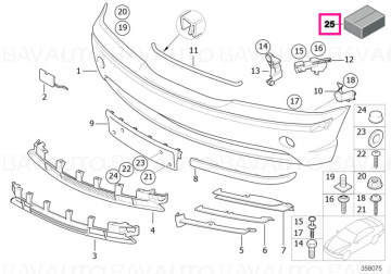 51112293997 - Set, mounting parts, bumper, front VALUE LINE - Original BMW