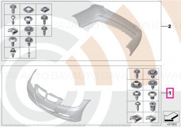 51112410006 - Set, mounting parts, bumper, front VALUE LINE - Original BMW