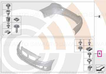 51112452058 - Set, mounting parts, bumper, front VALUE LINE - Original BMW