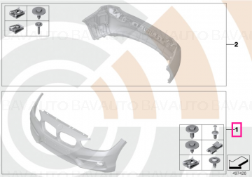 51112471536 - Set, mounting parts, bumper, front VALUE LINE - Original BMW