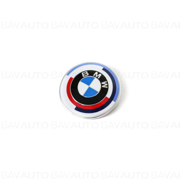 Emblema capota motor, editie aniversara 50 ani, M Performance, 74 mm - BMW Seria 2 G87M2, Seria 3 G80M3 G81M3, Seria 4 G82M4 G83M4