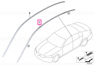 51137443692 - Roof moulding prime-coated right  - Original BMW