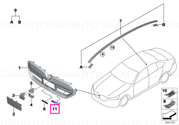 Emblema grila ornamentala fata - BMW Seria 5 G90 M5