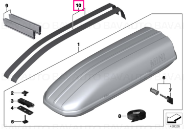 51142336751 - Set, MINI roofbox decorative strip,white  - Original BMW