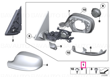 51162993775 - Heated outside mirror, memory bus, left  - Original BMW