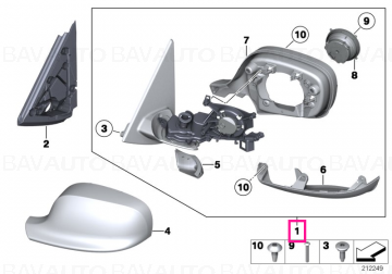 51162993776 - Heated outside mirror, memory bus, right  - Original BMW