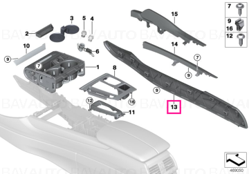 51169285072 - Trim panel, centre console, right CANBERRABEIGE   - Original BMW