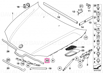 51237162448 - Tampon capota motor - Original BMW