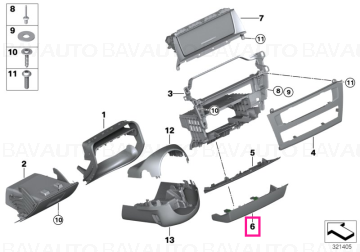 51459193775 - Trim, Centerstack, bottom  - Original BMW