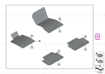  Set covorase fata/spate, Antracit - BMW Seria 5 G60 G61 G90 G99 M5 - RHD (volan dreapta)	