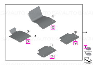  Element inferior fixare/prindere covoras - BMW Seria 5 G60 G61 G68 G90 G99 M5, X3 G45	