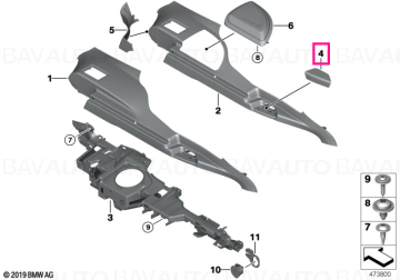 51477325805 - Trim, handle, left SCHWARZ         - Original BMW