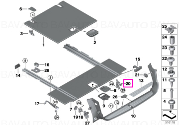 51477488896 -  Mecanism blocare, dreapta - BMW Seria 5 G31	 - Original BMW