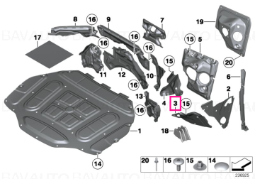 51486989772 - Sound insulation, wheel arch, right  - Original BMW